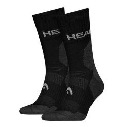 Skarpety Unisex HEAD z pakietu 2 - Hiking All Climates Crew 2P. Czarne skarpetki sportowe Head, bez wzorów, z materiału. Za 76.10 zł.