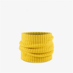 Komin na szyję - Bandana BUFF Knitted Neckwarmer Comfort Norval. Żółte szaliki Buff, bez wzorów, z wełny. W wyprzedaży za 143.94 zł.