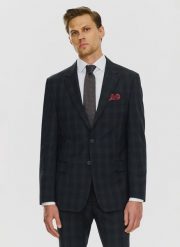 PAKO LORENTE – Męska marynarka garniturowa w odcieniu granatowym. Garnitury Pako Lorente, m, bez wzorów, z lycry. Za 499.99 zł.