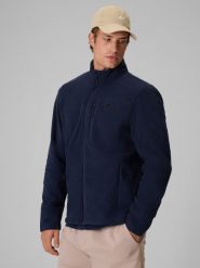 4F Polar regular ze stójką męski - granatowy M. Niebieskie bluzy z polaru 4F, l, bez wzorów, z dzianiny, bez kaptura. Za 149.99 zł.