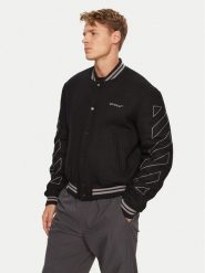 Off-White Kurtka bomber OMEA315S23FAB0011008 Czarny Regular Fit. Czarne kurtki Off-White, m, bez wzorów, z bawełny, bez kaptura. Za 1,629.00 zł.