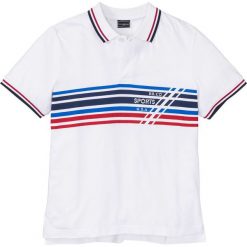 Shirt polo Slim Fit bonprix biały. Bezrękawniki bonprix. Za 37.99 zł.