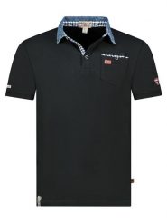 Geographical Norway Koszulka polo "Kerwin" w kolorze czarnym rozmiar: S. Czarne koszulki polo sportowe Geographical Norway, s, bez wzorów, z bawełny, bez kołnierzyka, bez ramiączek. Za 70.24 zł.