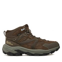 Trekkingi Jack Wolfskin. Brązowe botki sznurowane Jack Wolfskin, bez wzorów, bez obcasa, bez zapięcia. Za 539.99 zł.