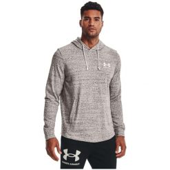 Bluza sportowa męska Under Armour Rival Terry LC z kapturem. Szare bluzy z kapturem Under Armour, m, bez wzorów, z kapturem. Za 177.29 zł.