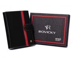 Portfel skórzany Rovicky N4L-RVTP-2985 Bla czarny. Czarne portfele ROVICKY, bez wzorów. Za 80.00 zł.