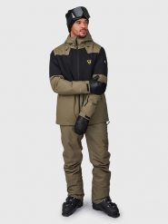 Brunotti Kurtka narciarska "Stores" w kolorze oliwkowo-czarnym rozmiar: XL. Brązowe kurtki narciarskie i snowboardowe Brunotti, m, bez wzorów, bez kaptura. Za 382.99 zł.