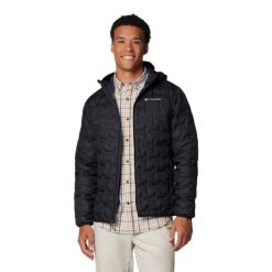 Kurtka puchowa męska Columbia Delta Ridge II Down Hooded z kapturem. Czarne kurtki Columbia, m, bez wzorów, z puchu, z kapturem. Za 692.99 zł.