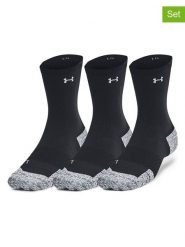 Under Armour Skarpety sportowe (3 pary) w kolorze czarno-szarym rozmiar: M. Czarne skarpety Under Armour, bez wzorów, z materiału. Za 110.81 zł.