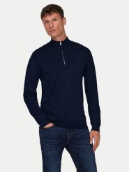 Only & Sons Sweter Wyler 22021264 Granatowy Regular Fit. Niebieskie swetry rozpinane Only & Sons, m, bez wzorów, z wiskozy, bez kołnierzyka, bez ramiączek. Za 99.99 zł.