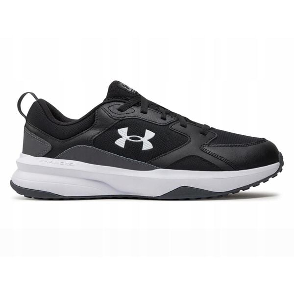 Buty treningowe męskie Under Armour Charged Edge. Czarne buty treningowe Under Armour, bez wzorów, ze skóry, na fitness i siłownię. Za 299.00 zł.