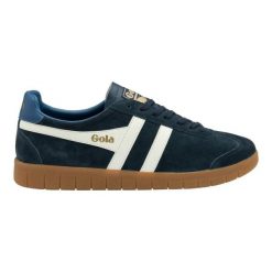 Sneakersy Gola Hurricane Suede. Niebieskie buty sportowe casual Gola, bez wzorów, z zamszu, bez zapięcia. Za 420.50 zł.
