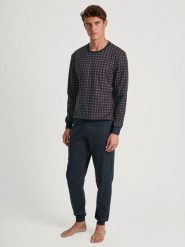 Calida Piżama w kolorze granatowo-czerwonym rozmiar: XL. Czerwone piżamy Calida, xl, bez wzorów, z bawełny, bez ramiączek. Za 301.64 zł.