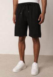 Czarne Szorty Dresowe z Bawełną i Sznurkami Leofiel. Czarne szorty Born2be, l, bez wzorów, z bawełny, klasyczne. Za 59.99 zł.