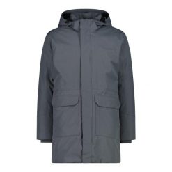 Kurtka parka z kapturem na zamek CMP. Szare kurtki CMP, bez wzorów, z kapturem. Za 676.00 zł.
