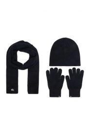 Quiksilver Zestaw czapka, szalik i rękawiczki CWBEO-QS-SM346-001-AW26 Granatowy. Niebieskie czapki zimowe Quiksilver, bez wzorów. Za 139.99 zł.
