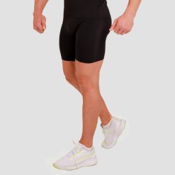 Szorty męskie fitness kompresyjne czarne High. Czarne odzież kompresyjna GYMBEAM, l, bez wzorów, z elastanu, na fitness i siłownię. Za 91.90 zł.