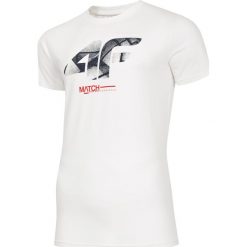 T-shirt męski TSM238 - biały. Białe t-shirty 4F, m, bez wzorów, bez kołnierzyka, bez ramiączek. W wyprzedaży za 49.99 zł.
