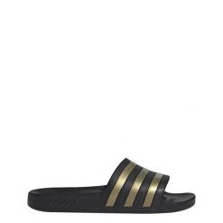 Klapki adilette Aqua. Czarne klapki Adidas, z materiału. Za 99.95 zł.