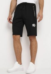 Czarne Szorty Dresowe z Zasuwanymi Kieszeniami Elawn. Czarne krótkie spodenki sportowe Born2be, m, bez wzorów, z dresówki. W wyprzedaży za 29.74 zł.