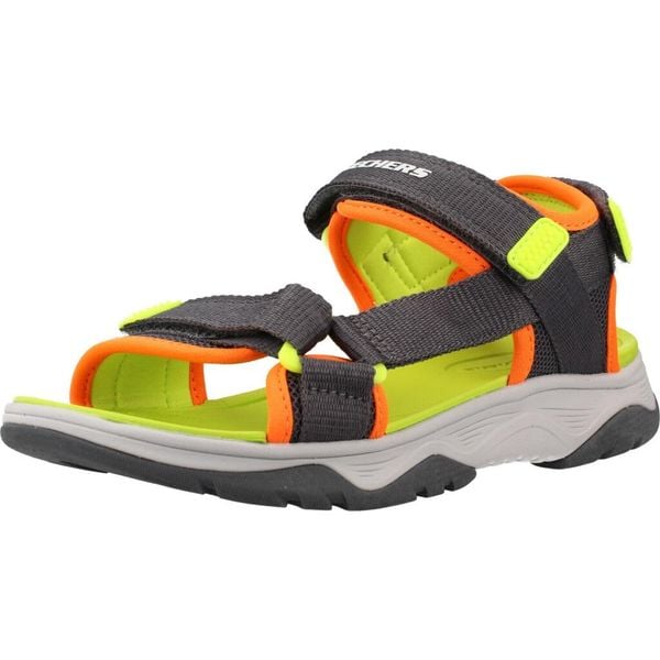 Sandały SKECHERS 407013L Szary. Szare sandały Skechers, z materiału, bez zapięcia. Za 170.99 zł.