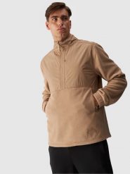 4F Polar ze stójką regular męski - beżowy XXL. Brązowe bluzy z polaru 4F, na zimę, m, bez wzorów, z dzianiny, bez kaptura. W wyprzedaży za 139.99 zł.