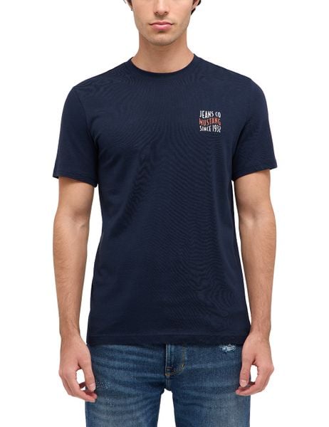 Męski T-Shirt Mustang Style Austin Dark Sapphire 1016267 4136. Niebieskie t-shirty Mustang, m, bez wzorów, bez kołnierzyka, bez ramiączek. Za 69.99 zł.