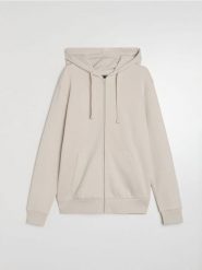 Rozpinana bluza z kapturem - kremowy. Białe bluzy z kapturem Sinsay, l, bez wzorów, z kapturem. Za 49.99 zł.