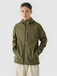 4F Kurtka softshell wiatroodporna membrana 8000 męska - khaki XXL. Brązowe kurtki 4F, m, bez wzorów, z materiału, z kapturem. W wyprzedaży za 199.99 zł.
