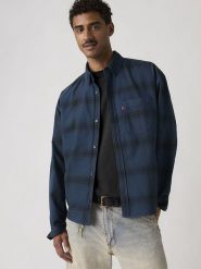 Levi's Koszula - Comfort fit - w kolorze granatowym rozmiar: L. Niebieskie koszule Levi's®, l, bez wzorów, z bawełny, bez kołnierzyka, bez ramiączek. Za 155.51 zł.