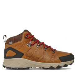 Trekkingi Columbia. Brązowe botki sznurowane Columbia, bez wzorów, bez obcasa, bez zapięcia. Za 519.99 zł.