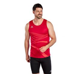 Tank top Erima Racing. Czerwone bezrękawniki Erima, bez wzorów, bez kołnierzyka, bez ramiączek. Za 279.99 zł.