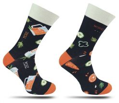 Skarpetki Granatowe w Soki, Koktajle -MORE- Casualowe, Dwie Różne Skarpetki, Męskie, Fit. Niebieskie skarpety More, bez wzorów, z bawełny. Za 24.90 zł.
