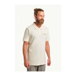 Koszulka polo męska Jack Wolfskin Essential. Białe koszulki polo Jack Wolfskin, m, bez wzorów, bez kołnierzyka, bez ramiączek, trekkingowe. Za 219.99 zł.