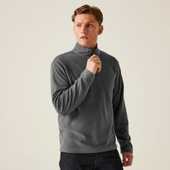 Polar roboczy męski Micro Zip Neck. Szare bluzy z polaru Regatta, m, bez wzorów, z polaru, bez kaptura. W wyprzedaży za 99.99 zł.
