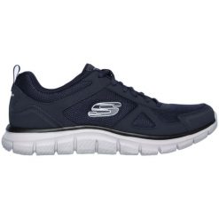 Buty męskie SKECHERS Track Scrolic. Niebieskie buty treningowe Skechers, bez wzorów. Za 219.99 zł.