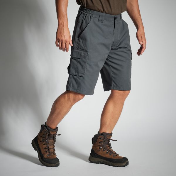 Bermudy outdoor Solognac 500. Szare szorty SOLOGNAC, l, bez wzorów, z bawełny, sportowe. Za 69.99 zł.