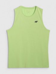 4F Tank top treningowy szybkoschnący męski - zielony L. Zielone t-shirty 4F, l, bez wzorów, bez kołnierzyka, bez ramiączek. Za 69.99 zł.