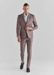 PAKO LORENTE – Różowe spodnie garniturowe P22SP-6G-019-W-S. Czerwone eleganckie spodnie Pako Lorente, s, z wełny. Za 249.99 zł.