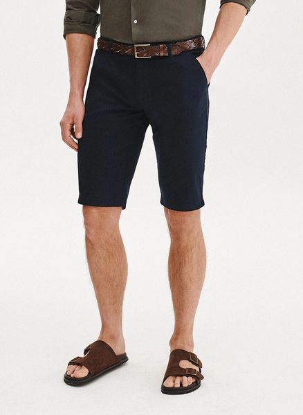 PAKO LORENTE - Granatowe szorty męskie. Szorty Pako Lorente, m, bez wzorów, z bawełny. Za 79.99 zł.