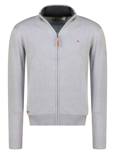 Geographical Norway Kardigan "Fregate" w kolorze jasnoszarym rozmiar: XXL. Szare swetry rozpinane Geographical Norway, xxl, bez wzorów, bez kołnierzyka, bez ramiączek. Za 155.88 zł.