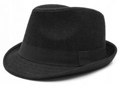 Męski Kapelusz z Wełną, Jesień-Zima, Trilby -Pako Jeans- Czarny. Czarne kapelusze Just Yuppi, bez wzorów, z jeansu, klasyczne. Za 65.00 zł.