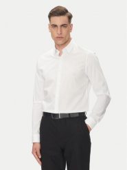 Calvin Klein Koszula Essential LV019EU030 Biały Slim Fit. Białe koszule CALVIN KLEIN, m, bez wzorów, z bawełny, bez kołnierzyka, bez ramiączek. Za 349.99 zł.