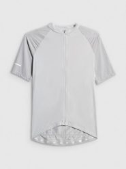 4F Koszulka kolarska męska - szara L. Szare t-shirty 4F, l, bez wzorów, z materiału, bez kołnierzyka, bez ramiączek. Za 179.99 zł.