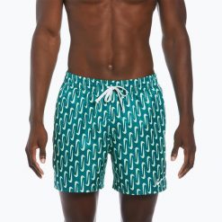 Szorty kąpielowe męskie Nike Swoosh Link 5" Volley. Niebieskie szorty Nike, m, bez wzorów. Za 229.99 zł.