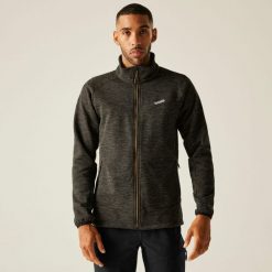 Męski polar turystyczny Rivake z pełnym zamkiem błyskawicznym. Brązowe bluzy z polaru Regatta, m, bez wzorów, z polaru, bez kaptura. Za 179.99 zł.