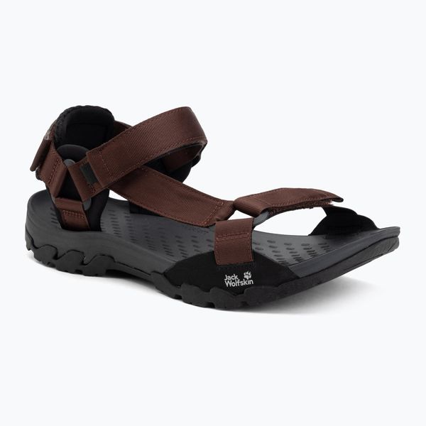 Sandały męskie Jack Wolfskin Ridge. Brązowe sandały Jack Wolfskin, z gumy, bez zapięcia. Za 299.99 zł.