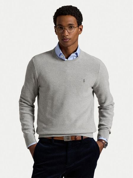 Polo Ralph Lauren Sweter 710918163002 Szary Regular Fit. Szare swetry rozpinane Polo Ralph Lauren, m, bez wzorów, z bawełny, bez kołnierzyka, bez ramiączek. Za 819.99 zł.