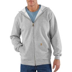 Bluza z kapturem męska Carhartt Zip Hooded Sweatshirt. Szare bluzy Carhartt, m, bez wzorów, z kapturem. Za 277.99 zł.