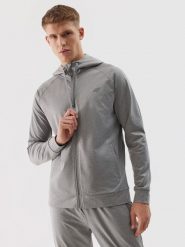 4F Bluza treningowa rozpinana z kapturem męska - szara 3XL. Szare bluzy z kapturem 4F, m, bez wzorów, z dzianiny, z kapturem. W wyprzedaży za 99.99 zł.